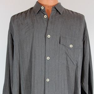 Vintage 1980 ARMANI COLLEZIONI Gray Striped Shirt